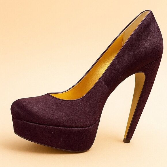 Ted Baker London Plum Pony-Hair Platform Pumps - Picture 1 of 4
